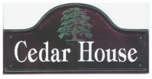 Cedar tree - we paint most type of trees - painted on a large mews plaque