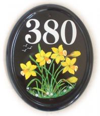 Daffodills - painted on a large classic oval by Jean