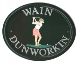 Lady golfer - customer ordered this plaque as a retirement present for a work mate in Thailand