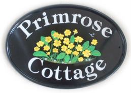 Primrose design - painted by Jean - on a New World plaque