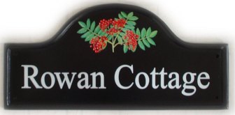 Rowan berries - Theis large mews sign was painted by Gerry. Font is called Times Toman