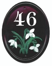 Snowdrops - customer sent artwork as e-mail attatchment - painted on a large classic cast oval