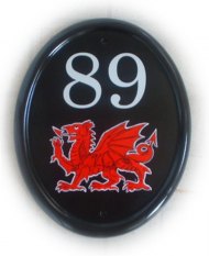 Welsh dragon - painted on a large classic oval in vertical format