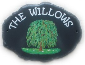 Willow tree sign - we can paint most types of trees. Font is called  