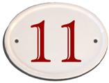 Small White Oval House Number