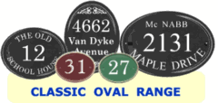 Classic Oval House Numbers, House Name and Address Signs