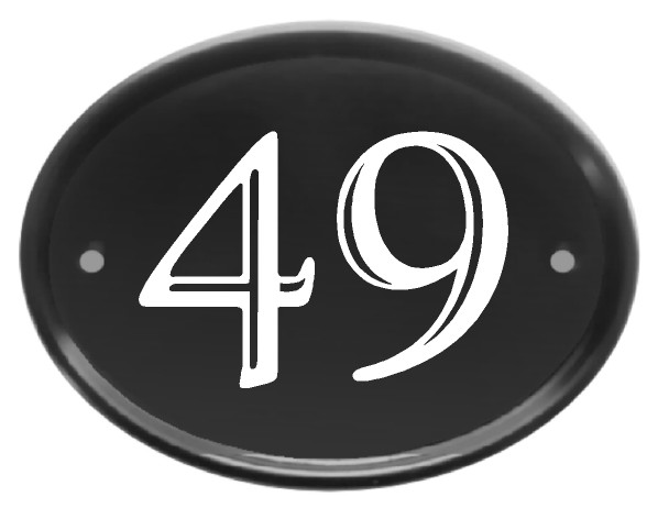 Classic Oval House Number - Black