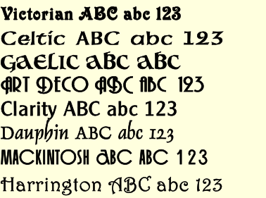 Some popular fonts sent to us by customers