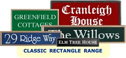 Classic Rectangle Range House Name and Number signs