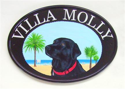 House Sign with Dog Portrait