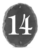 Rustic oval house number - tiffany bold font