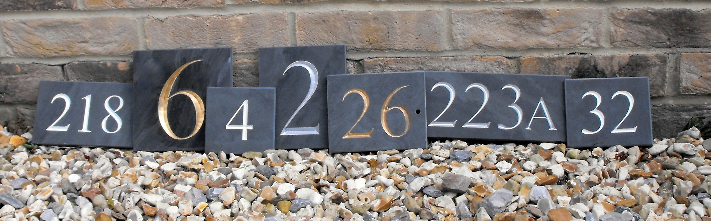 Solid slate house numbers - click to view