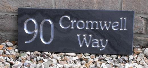 Slate address plaque 400mm by 150mm