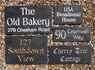 Solid Slate House Plaques - numbers, names, address signs